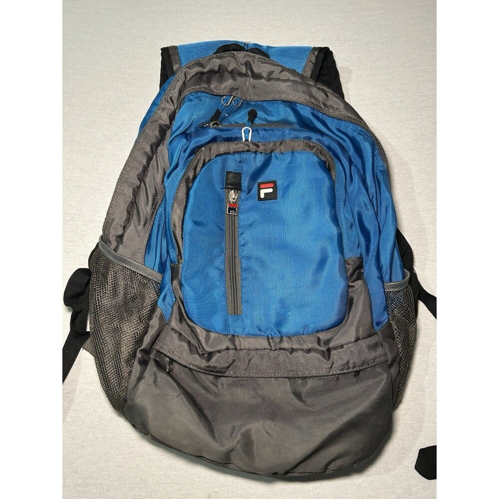 FILA Duel Tablet and Laptop School College Backpack Blue Gray Used Condition